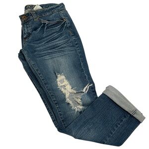 JCJQ Distressed cropped Blue Jeans